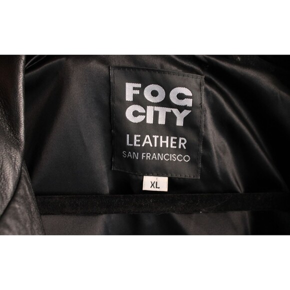 Fog City San Francisco Men's Leather Jacket Size XL Black Brown - Picture 7 of 8